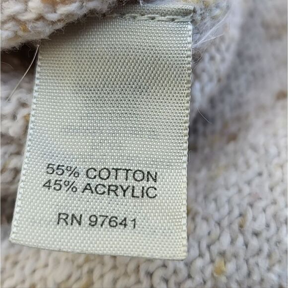 J.Jill all season textured sweater with turtle neck, cream with tan specs - Picture 5 of 10